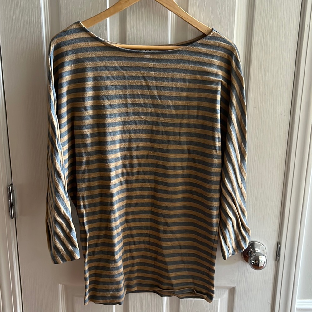 CABI 3/4 length striped shirt - M